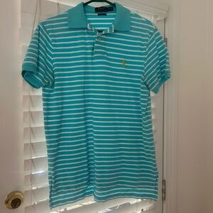 Ralph Lauren Turquoise and White Polo